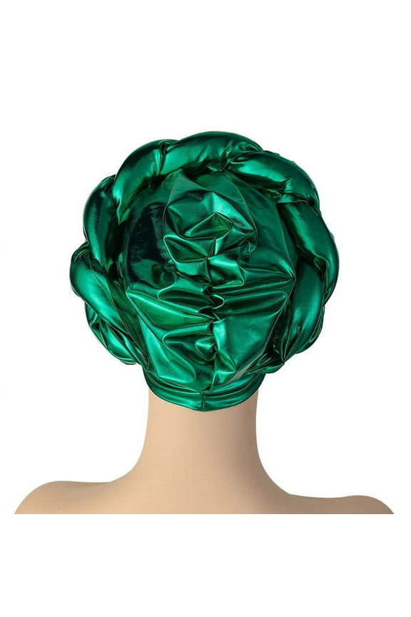 African Turban Head Wrap for Black Women Braid Beanie Stretchy Elastic Turban Hair Wrap Pre-Tied Twisted Hat Chemo Cancer Cap Braid Hair Cover Beading Braid Hat Muslim Cancer Wrap Cap