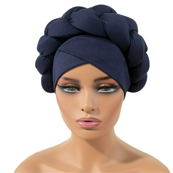TODOZO African Turban Head Wrap for Black Women Braid Beanie Stretchy Elastic Turban Hair Wrap Pre-Tied Twisted Hat Chemo Cancer Cap Braid Hair Cover Turban Hat African Turbans for Headwraps for Blac