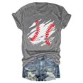 thumbnail image 1 of TODOZO Baseball Shirts Women Baseball Mom Tshirt Baseball Heart Graphic Tee Game Day Gifts Funny Short Sleeve Tops Women's Spring/Summer Baseball Print Loose T Shirt Short Sleeve Top Grey M, 1 of 3