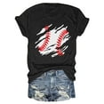 thumbnail image 1 of TODOZO Baseball Shirts Women Baseball Mom Tshirt Baseball Heart Graphic Tee Game Day Gifts Funny Short Sleeve Tops Women's Spring/Summer Baseball Print Loose T Shirt Short Sleeve Top Black L, 1 of 3