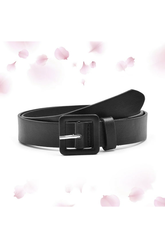 Belts for Women Women's Leather Belts for Jeans Dresses Fashion Buckle Ladies Belt Faux Leather Solid Color Small Square Versatile Decorative Jeans Clothing Accessories Belt Black