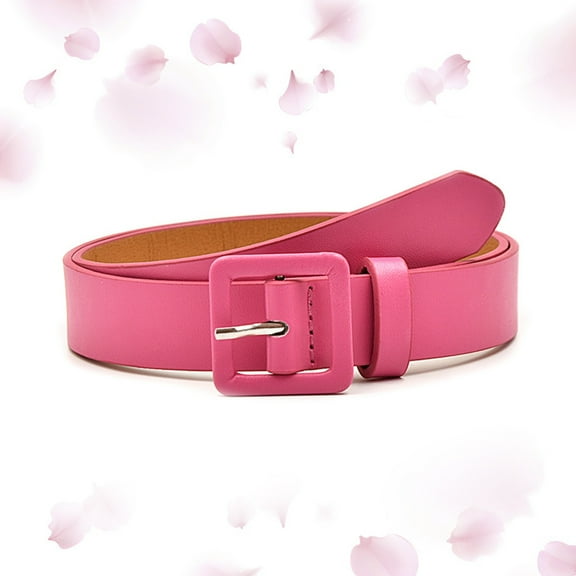 TODOZO Belts for Women Women's Leather Belts for Jeans Dresses Fashion Buckle Ladies Belt Faux Leather Solid Color Small Square Versatile Decorative Jeans Clothing Accessories Belt Hot Pink