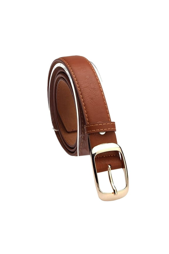 Belts for Women Women's Leather Belts for Jeans Dresses Fashion Buckle Ladies Belt New Simple Hundred Women's Belt Chipped Edge Belt Brown One Size