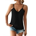 thumbnail image 1 of TODOZO Camisole for Women V Neck Spaghetti Strap Tank Tops Sleeveless Blouses Loose Fit Tank Top for Women Womens Tank Tops Summer Tank Tops for Women Black L, 1 of 6