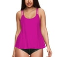 thumbnail image 1 of TODOZO Clearance Sale!! Plus Size Swimsuit for Women Tankini Tummy Control 2025 New Womens Flowy Tankini Tops Modest Bathing Suit Loose Fit Swimsuit Swim Tops No Bottom 2025 Hot Pink L, 1 of 4