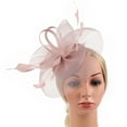 thumbnail image 1 of TODOZO Fascinators Hat Flower Mesh Ribbons Feathers On A Headband and A Clip Tea Party Headwear for Girls and Women Fascinator Hat Flower Feather Mesh Tea Party Hairband for Women Pink One Size, 1 of 7