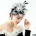 thumbnail image 1 of TODOZO Fascinators Hats for Tea Party Women Girls Flower Feathers Mesh Hat for Cocktail Party Church Wedding Hat for Women Wedding Flower Mesh Feathers Hair Clip Tea Party Headband White One Size, 1 of 6