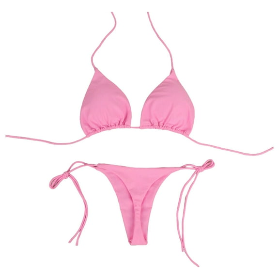 TODOZO Hanging Neck Tie Bikini Swimsuit Women's Split Strap Adjustable Multi Color Swimsuit Set 2 Piece Bikini Sets for Women Tummy Control Swimsuits Bikini Tops Full Coverage Bottoms Bathing Suit