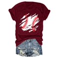 thumbnail image 1 of TODOZO Hot Sale!! Baseball Shirts Women Baseball Mom Tshirt Baseball Graphic Tee Game Day Gifts Funny Short Sleeve Tops Wine Xxl, 1 of 3