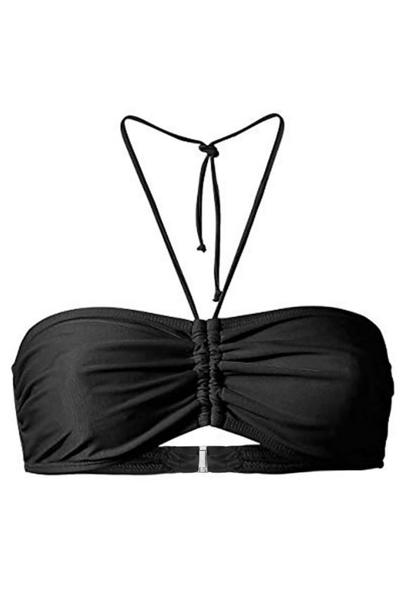 Hot Sale!! Women's Mix & Plain Bikini Bandeau Top Swimwear Beachwear String Bikini Tops for Women Bathing Suit Swim Tops Triangle Bikini Top Black Xxl