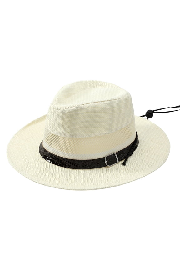Kentucky Derby Hats For Men Mens Derby Hat Roll Up Hats Hat For Sun Protection For Men Uv Upf 50+ With Strap Jazz Cap For Wedding Trilby Fedora Hat Cuban Packable Straw Hat Bucket Hat White