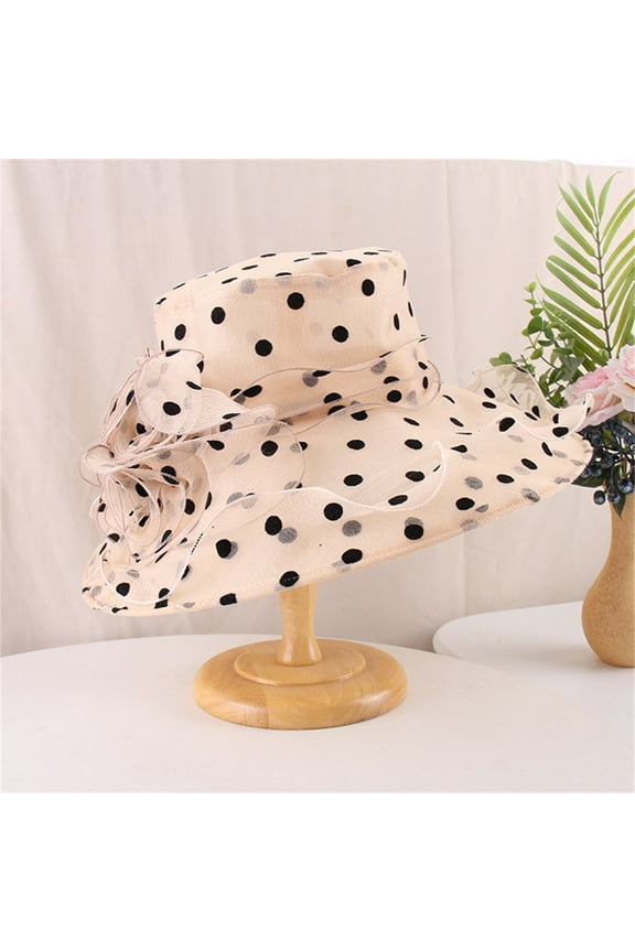 Kentucky Organza Derby Hats for Women Church Tea Fascinator Wide Brim Sun Hat for Ladies Cocktail Tea Party Hat Flower Church Wedding Bridal Straw Caps Wedding Bridal Flower Church Hat Spring