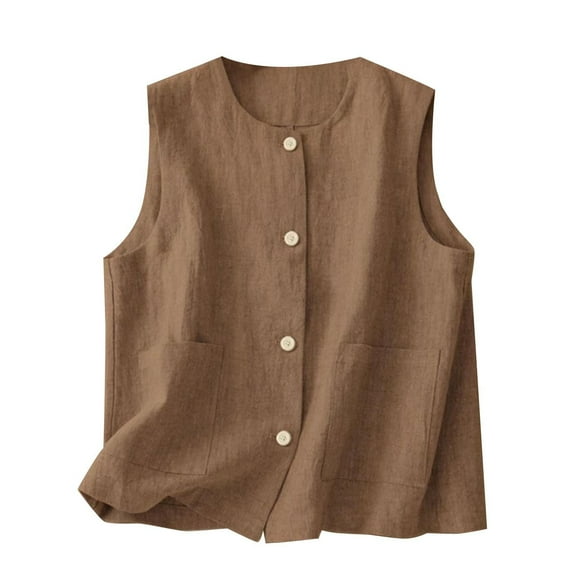 TODOZO Linen Tank Tops for Women Linen Clothes for Women 2025 Camisoles for Women Summer Tops for Women Retro Literary Cotton Linen Casual Loose Versatile Temperament Vest Vest Outer Wear