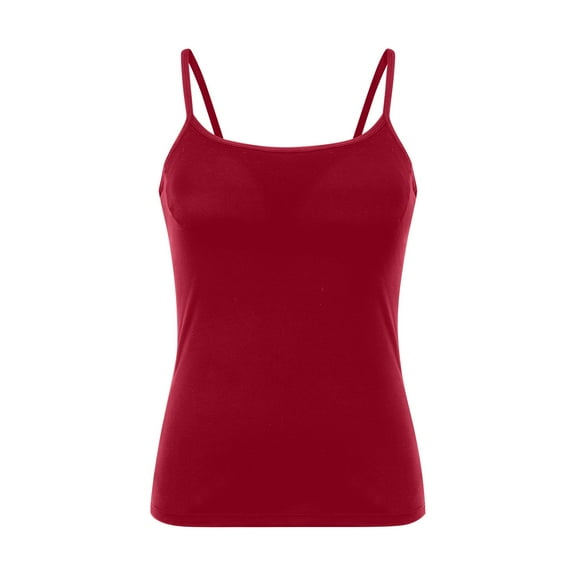 TODOZO Spaghetti Strap Camisole Tank Tops for Women, Basic Slim-Fit Cotton Cami Undershirts Summer Tank Tops for Women 2025 Slim Fit Camisole Scoop Neck Casual Sleeveless Shirts Rd2 M