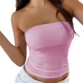 thumbnail image 1 of TODOZO Strapless Tops for Women Tube Tops for Women Strapless Bandeau Tanks Casual Backless Shirts Sleeveless Blouse New Y2K Solid Color Backless Knit Strapless Top for Women, 1 of 7