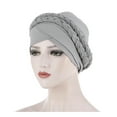 thumbnail image 1 of TODOZO Stretch Turban Hats for Women - African Knot Headwraps Soft Pre Tied Bonnet Hair Wrap Pretied for Black Women Wrap Hat Cover Head Braid Turban Headwear Ethnic Pre-Tied Cap Hair Caps Grey, 1 of 2