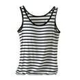 thumbnail image 1 of TODOZO striped Racerback Tank Tops for Women with Shelf Bra Padded Cotton Wide Strap Camisole Yoga Cami Shirts Cotton Undershirt camisoles for women with built in bra womens summer tops 2025 trendy, 1 of 3