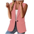 thumbnail image 1 of TODOZO Summer Blazers for Women Lightweight Womens Blazer Summer Blouses for Women 2025 Women's Sleeveless Coat Solid Color Cardigan Suit Casual Lapel Cardigan Jacket with Pockets Pink 3Xl, 1 of 6