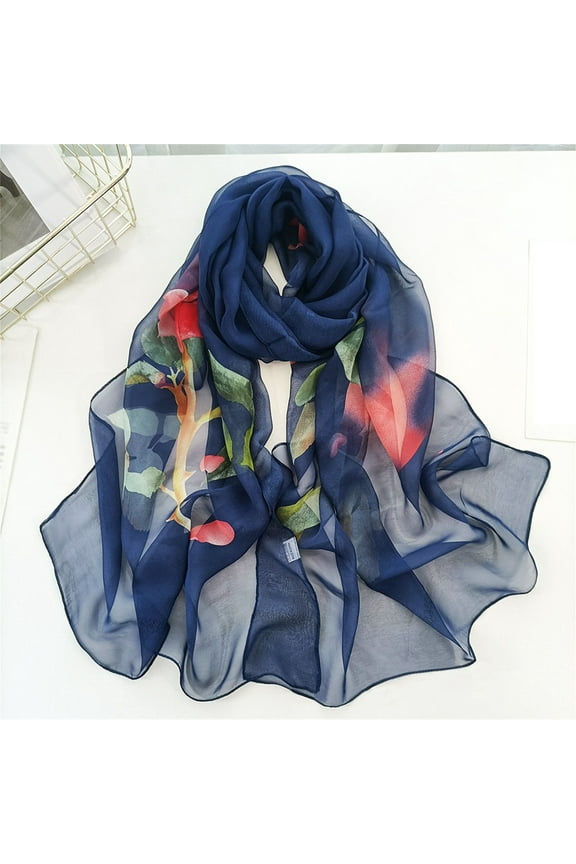 Summer Scarf for Women Lightweight Floral Head Scarf Chiffon Shawl Warp Holiday Gifts Scarf Scarfs for Women Lightweight Print Pattern Scarf Shawl Fashion Scarves Shawls and for Spring Ny2