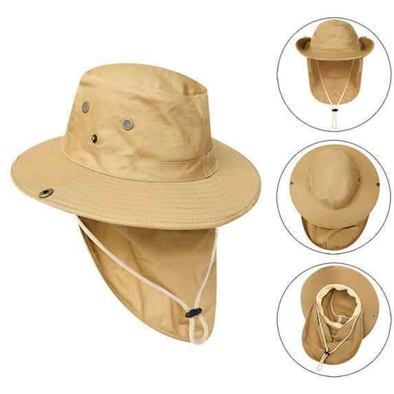 TODOZO Sun Hat for Men,Cotton Summer Outdoor Sun Protection Wide Brim Bucket Hat Foldable Safari Boonie Hat Bucket Hat for Fishing Hiking Garden Lawn Work Safari Camping Outdoor Men Mountaineering Fi
