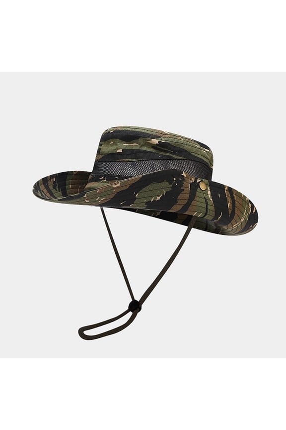 Sun Hat for Men,Cotton Summer Outdoor Sun Protection Wide Brim Bucket Hat Foldable Safari Boonie Hat Bucket Hat for Fishing Hiking Garden Lawn Work Safari Camping Outdoor Camouflage Breathable