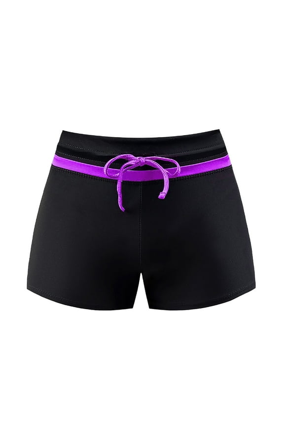 Swim Shorts Women Tummy Control Women's Board Shorts Swimswear Bottoms Tankini Swim Bathing Briefs Swim Board Shorts for Women Swimwear Summer Casual Loose Solid Shorts Colorful Contrast Tie U