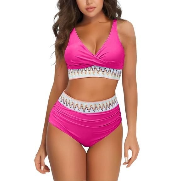 TODOZO Swim Suits for Women 2025 2 Piece Tankini Swimsuits for Women Tummy Control 2 Piece Swimsuit for Women High Waisted Modest Swimsuits for Women Bikini Set for Plus Size Bathing Suit Tank Swimsu