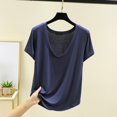 thumbnail image 1 of TODOZO T Shirts for Women Loose Fit Casual Lightweight Soft Basic Tees Summer Solid Color U Neck Short Sleeved Base Shirt Thin Style Can Be Worn Outside Loose Fit Top, 1 of 8