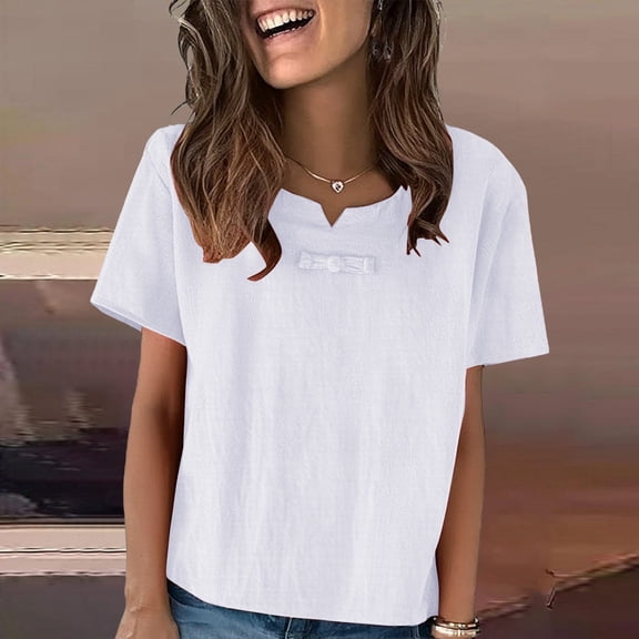 TODOZO T Shirts for Women Loose Fit Casual Lightweight Soft Basic Tees Summer Tops for Women 2025 Women's Loose and Comfortable Oversized Trendy T Shirt Top White M