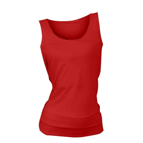 TODOZO Tank Top for Women 2025 Womens Summer Tops Summer Tops for Women Womens Tank Tops Back Hollow Round Neck Slim Fit Strapless Women's Vest Red M