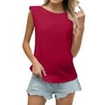 thumbnail image 1 of TODOZO Tank Top for Women 2025 Womens Summer Tops Summer Tops for Women Womens Tank Tops Sleeveless Shoulder Pad Loose Fit T Shirt Vest for Women B M, 1 of 8