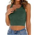 thumbnail image 1 of TODOZO Tank Top for Women 2025 Womens Summer Tops Summer Tops for Women Womens Tank Tops Solid Color Sleeveless Crop Top for Women Green L, 1 of 5