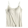 thumbnail image 1 of TODOZO Tank Tops for Women 2025 Built In Shelf Bra Adjustable Spaghetti Strap Summer Camisole Slim Fit Basic Sleeveless Tank Tops with Built-In Shelf Bra Stretch Undershirts Beige 3Xl, 1 of 4