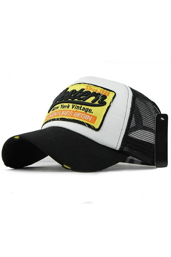 Trucker Hat Baseball Cap Snapback Fitted Hats for Men Women Snap Closure Design Breathable Mesh Side Durable Hip Hats Mesh Hop for Men Caps Embroidered Cap Hats Casual Women Caps Black