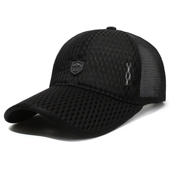 TODOZO Trucker Hat Baseball Cap Snapback Fitted Hats for Men Women Snap Closure Design Breathable Mesh Side Durable Men Outdoor Long Brim Sunshade Hat Mesh Breathable Baseball Cap Peaked Hat Black