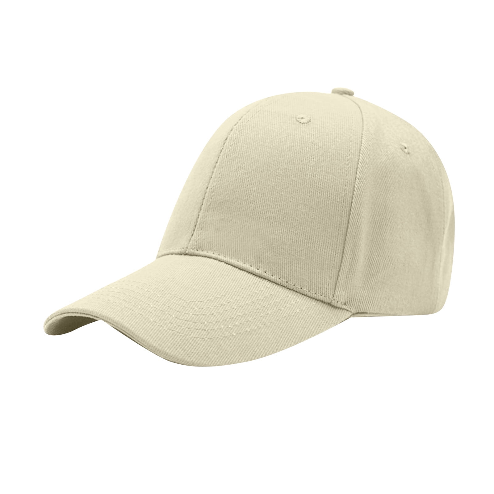 Women\'s Beige Vintage Washed Unstructured Baseball Cotton Adjustable Cap Solid Color Baseball Cap for Men main image 3