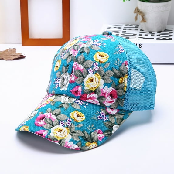 TODOZO Unisex Vintage Washed Unstructured Baseball Cap Cotton Adjustable Dad Hat Womens Baseball Caps Printing Women's Sun - Flower Cap Caps Sky Blue One Size