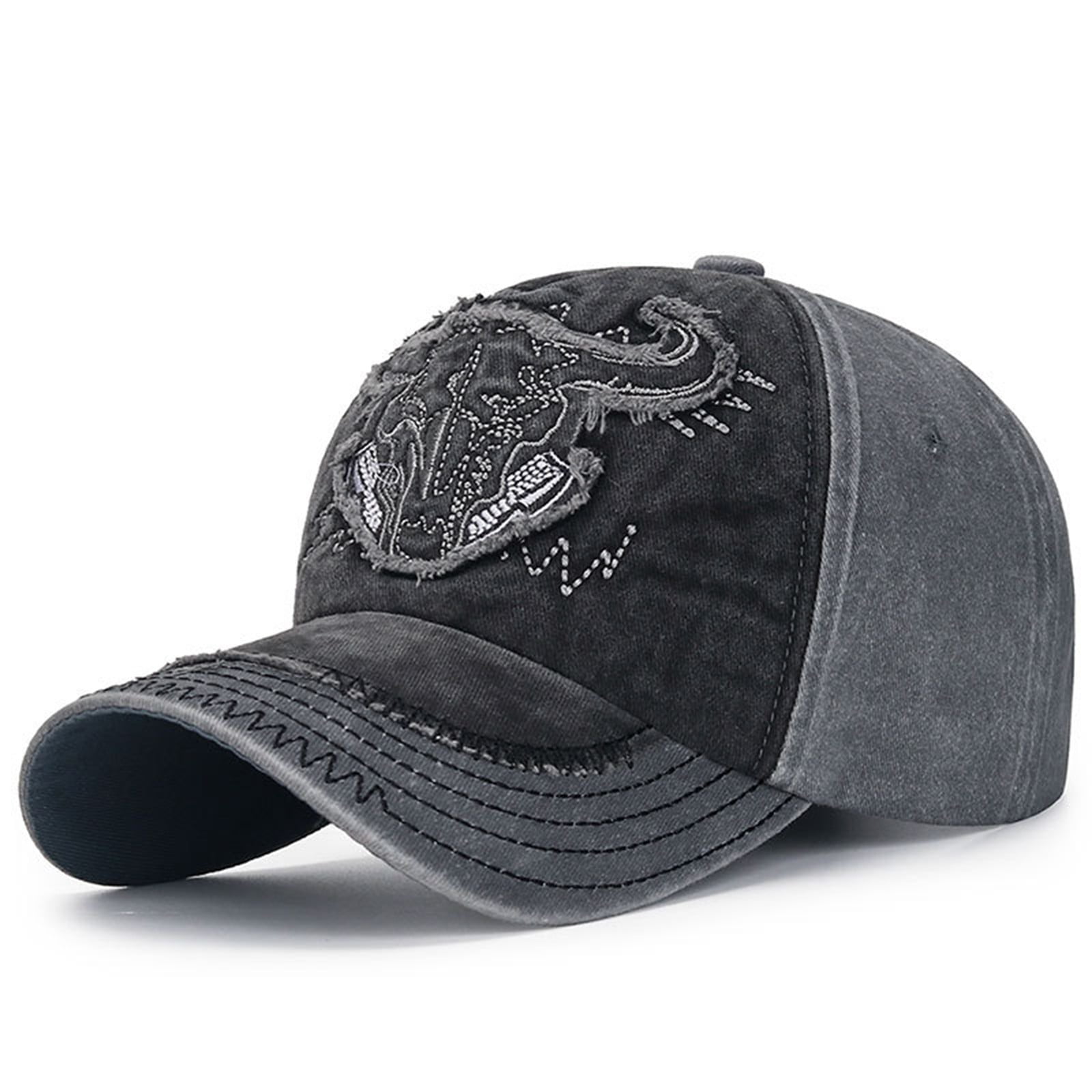 Women\'s Black Vintage Washed Unstructured Baseball Cotton Adjustable Cap VINTAGE WASHED CAP BLACK – NON INK main image 3