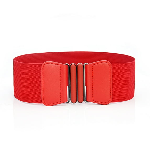 TODOZO Wide Stretchy Waist Belts for Women,Vintage Elastic Waist Belts Fashion Retro Adjustable Cinch Elastic Belt with Buckle for Dresses Elastic Waist Dress Buckle Wide Belt Waistband Women's Wild