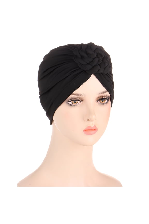 Women African Turban Flower Knot Headwrap Pre Tied Bonnet Beanie Cap Headwrap Hair Loss Wrap Headband Tie Turban Ethnic Cap Turban Headwear Cover Wrap Hat Hair Cap Braids Flower Head Cancer He