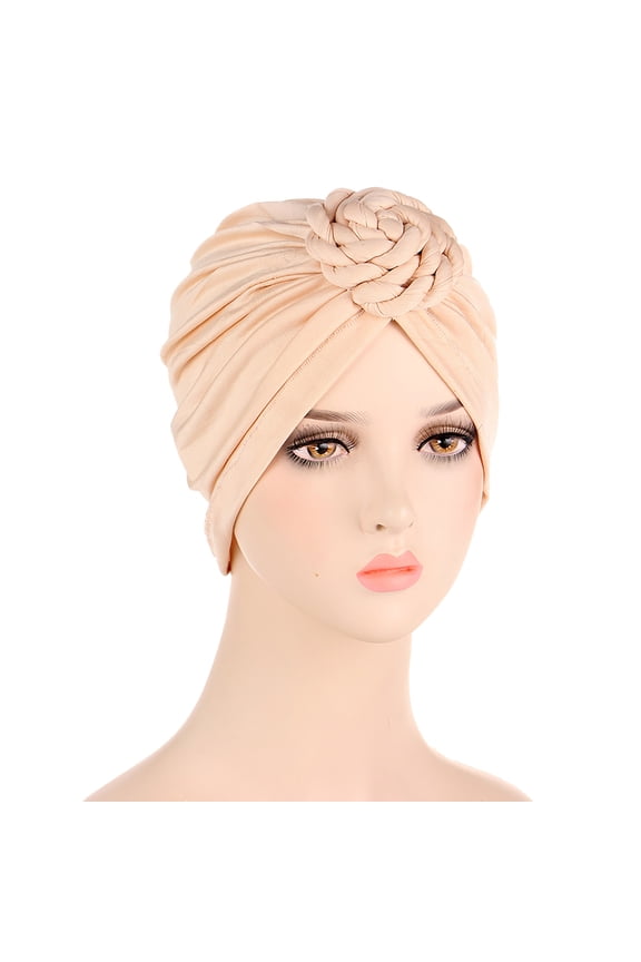 Women African Turban Flower Knot Headwrap Pre Tied Bonnet Beanie Cap Headwrap Hair Loss Wrap Headband Tie Turban Ethnic Cap Turban Headwear Cover Wrap Hat Hair Cap Braids Flower Head Cancer He