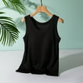 thumbnail image 1 of TODOZO Women Built-in Bra Tank Tops Sleeveless Casual Shirts Racerback Ribbed Fitted Tank Tops Round Neck Slim Fit Vest,Suitable for All Seasons Summer Tops Clothes Outfits 2025 Black L, 1 of 6