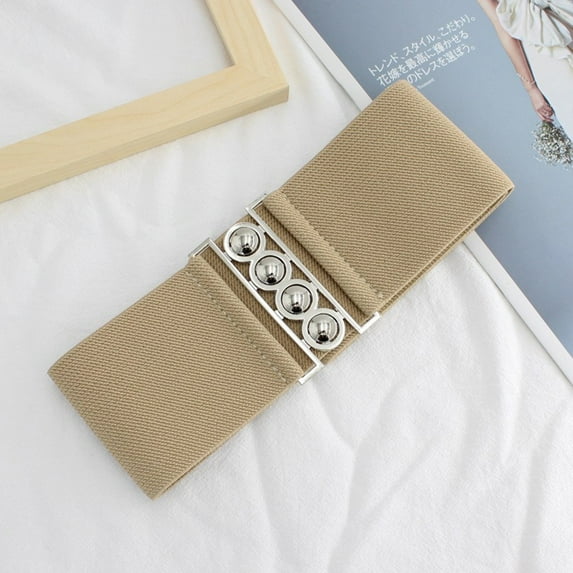 TODOZO Women Elastic Belt Wide Waist Belts for Dresses with Buckle Belt Vintage Stretchy Dress Belt Elastic Waist Belts for Women for Dresses Elastic Waistband Closure Embellishment with Wide Elastic