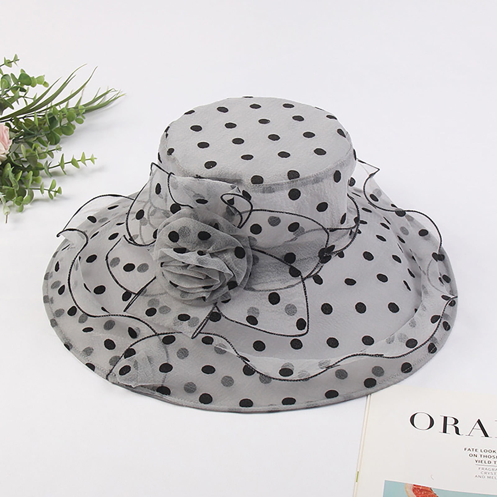 9882 Women Party Church Derby Top Hats Organza Sun Visor Cap Ladies TODOZO Women Party Church Derby Top Hats Organza Sun Visor  main image 2