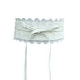 thumbnail image 1 of TODOZO Women Wide Elastic Belt Ladies Stretch Dress Belt Fashion Waistband Elastic Belt Cinch Waistband for Lady Womens Faux Leather Belt Fashion Obi Style Lace Bow Tie Wide Wrap Waist Belt White, 1 of 4