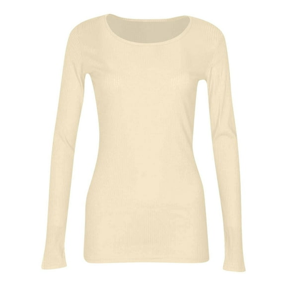 TODOZO Women's Casual Basic Going Out Tops Slim Fit Short Sleeve Crew Neck Tight T Shirts Summer Tops for Women 2025 Women Blouses Beige L