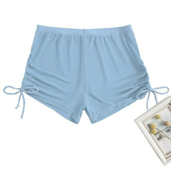 TODOZO Women's Drawstring Side Mesh Sheer Beach Summer Cover Up Shorts Bikini Bottoms Swimsuit Coverups for Women's Swimwear Cover Ups Mesh Beach Summer Cover Up Shorts Sheer Bottoms