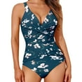 thumbnail image 1 of TODOZO Women's One Piece Swimsuits Tummy Control Front Cross Bathing Suits Slimming Bathing Suit for Women Modest V Neck Vintage Swimwear One Piece Push Up Shapewear Swimwear Monokini, 1 of 3