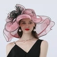 thumbnail image 1 of TODOZO Women's Organza Kentucky Derby Fascinator Hat Cloche Bowler Hat Cocktail Tea Party Wedding Sun Hat Wide Brim Dress Hat for Women Lady Tea Party Derby Noble Church Summer Ruffles Cap Women's St, 1 of 3