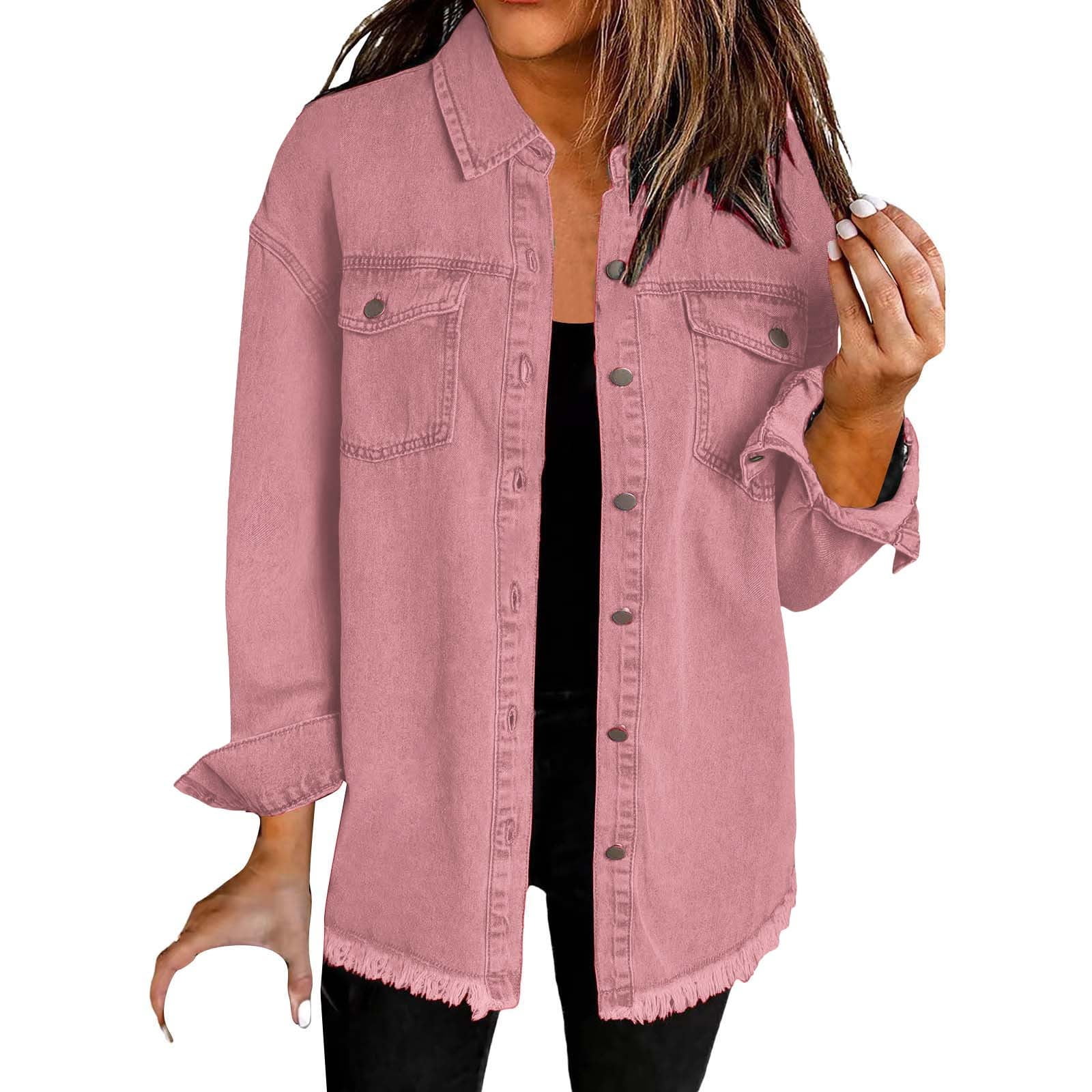 ジャケット・アウター HTH over denimjacket&tuck widedenimpants TODOZO Women's Oversized Denim Jacket Casual Long Sleeve
